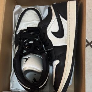 Jordan Women's Air Jordan 1 Low Black and White Athletic Shoes